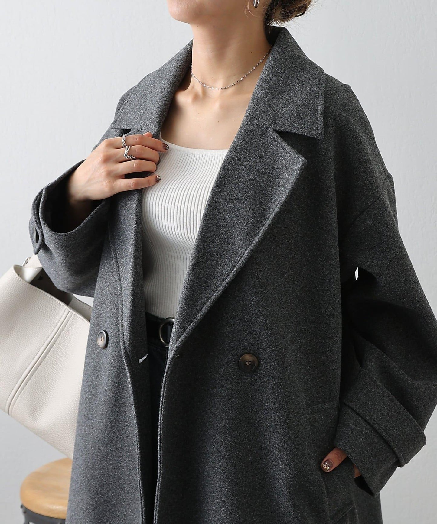 莫薩輕質雙面長款大衣