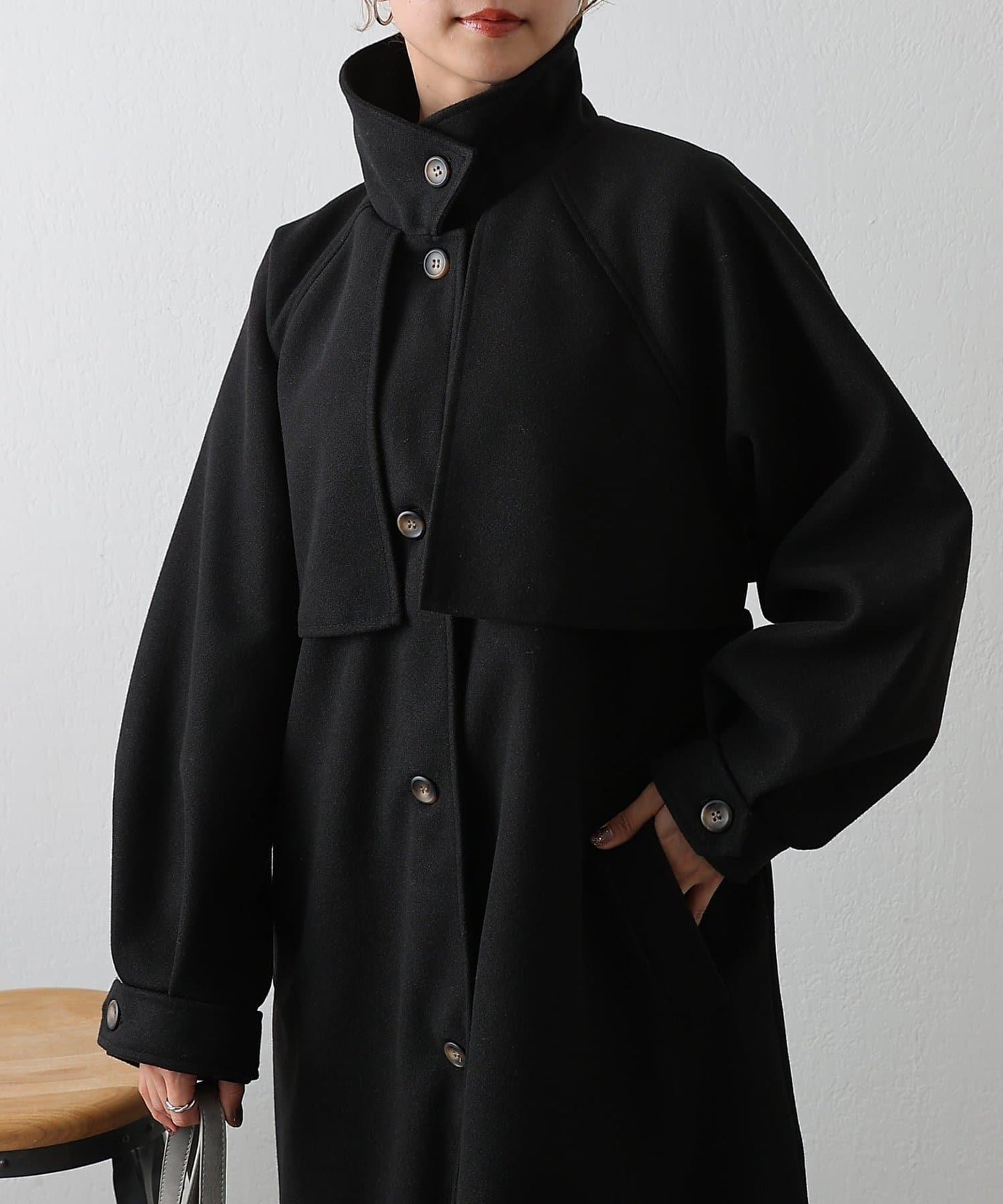 2WAY翻領單排扣長款大衣