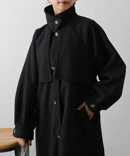 2WAY翻領單排扣長款大衣