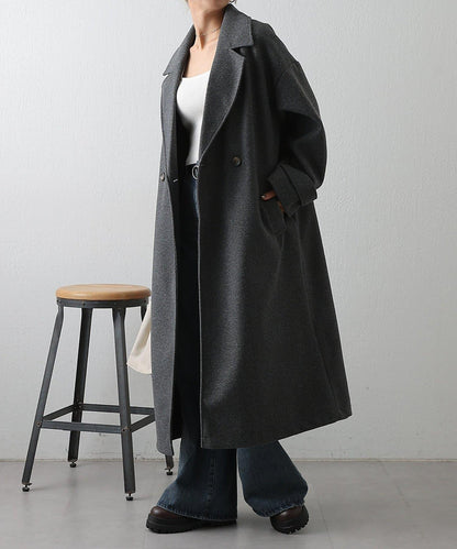 莫薩輕質雙面長款大衣
