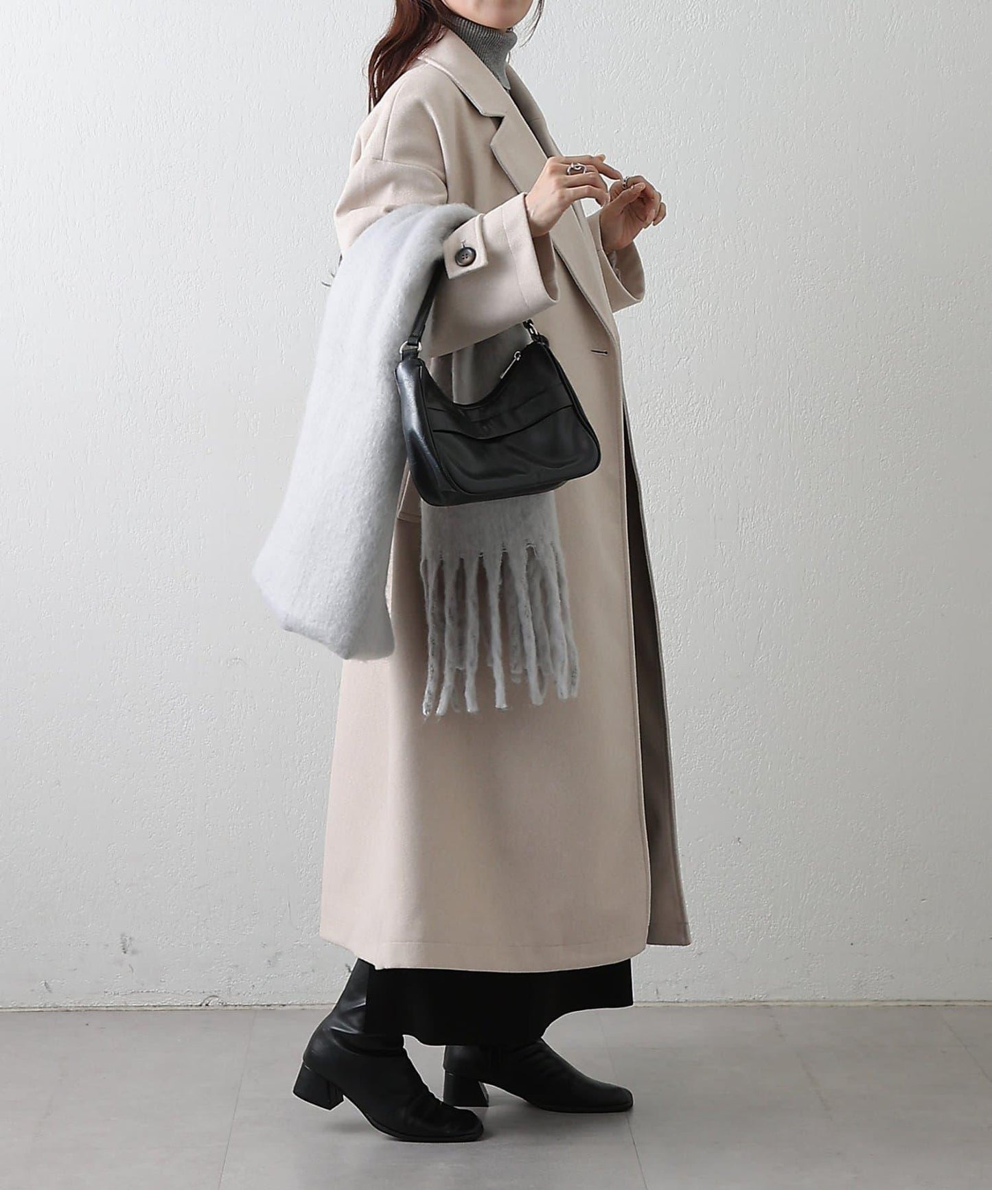 莫薩輕質雙面長款大衣