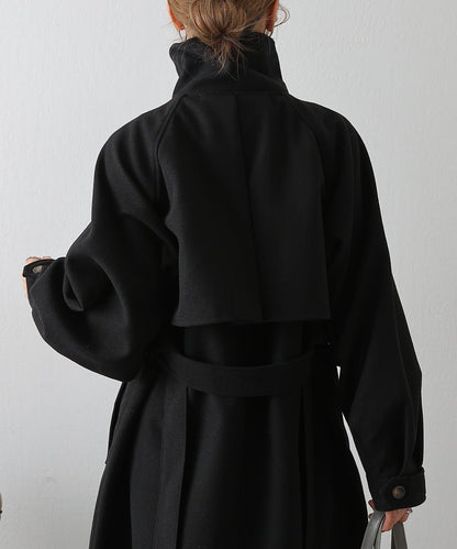 2WAY翻領單排扣長款大衣