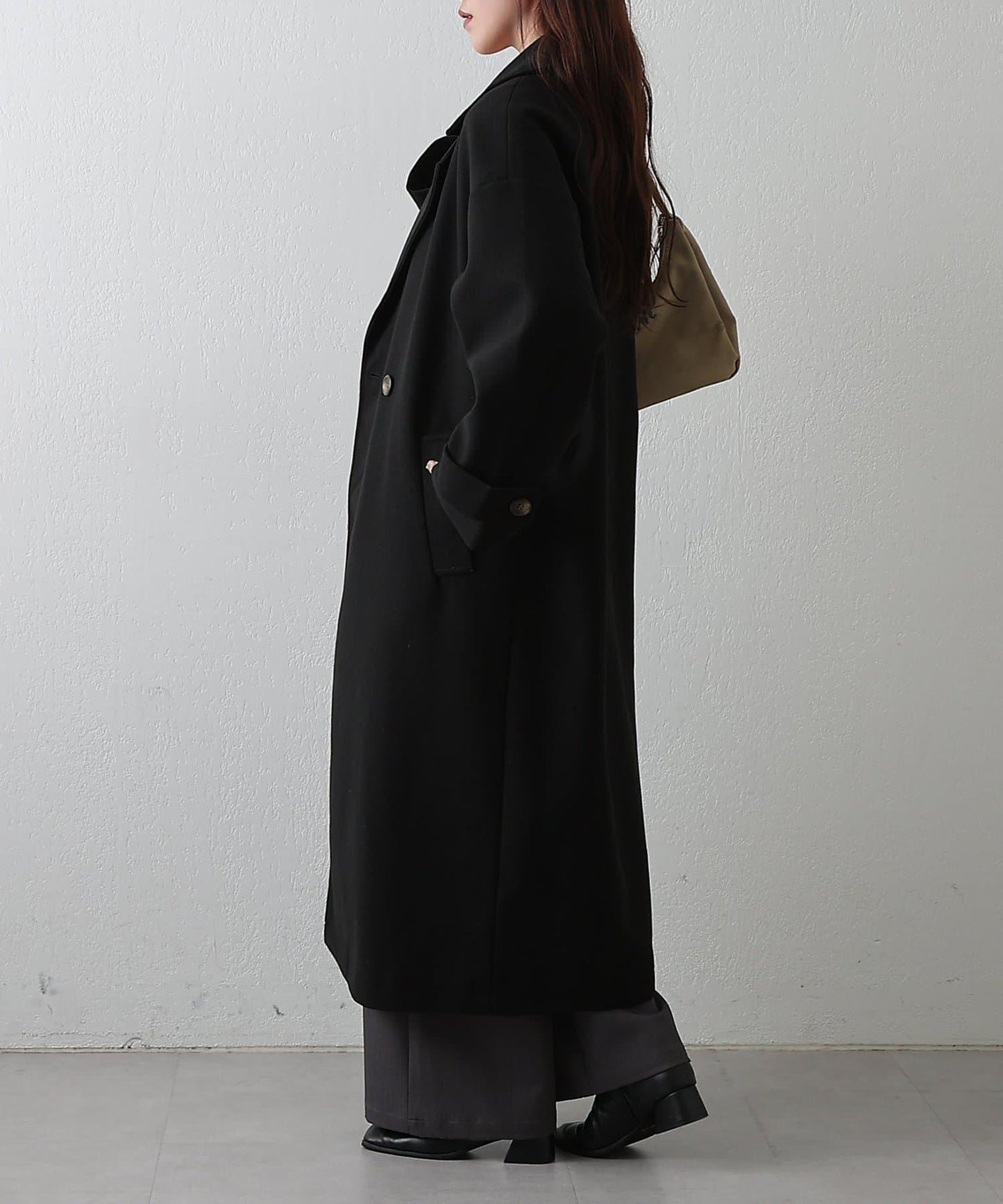 莫薩輕質雙面長款大衣