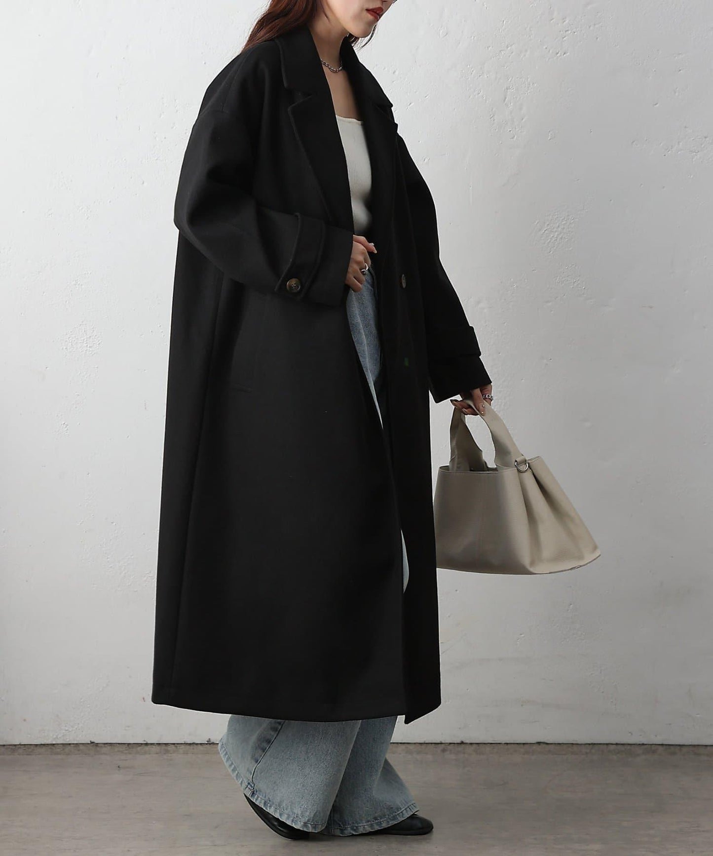 莫薩輕質雙面長款大衣