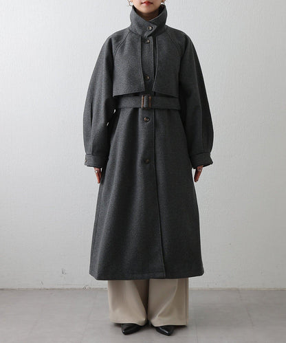 2WAY翻領單排扣長款大衣