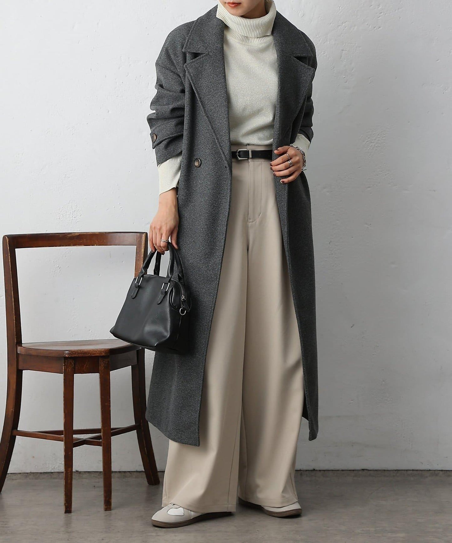 莫薩輕質雙面長款大衣