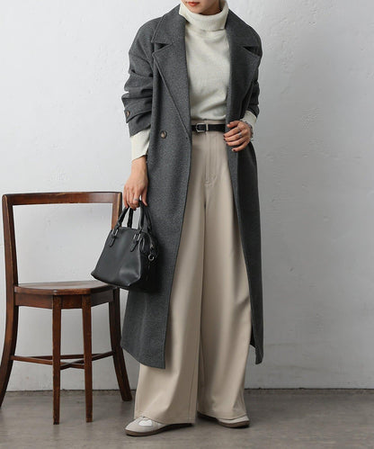 莫薩輕質雙面長款大衣