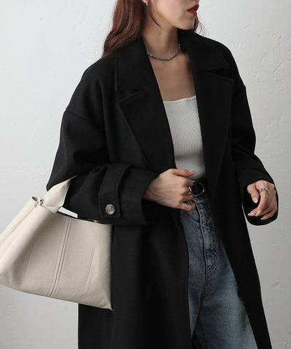 莫薩輕質雙面長款大衣