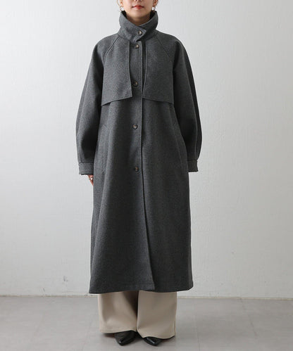 2WAY翻領單排扣長款大衣