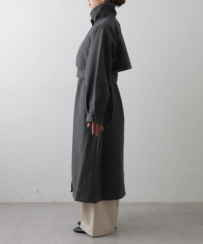2WAY翻領單排扣長款大衣