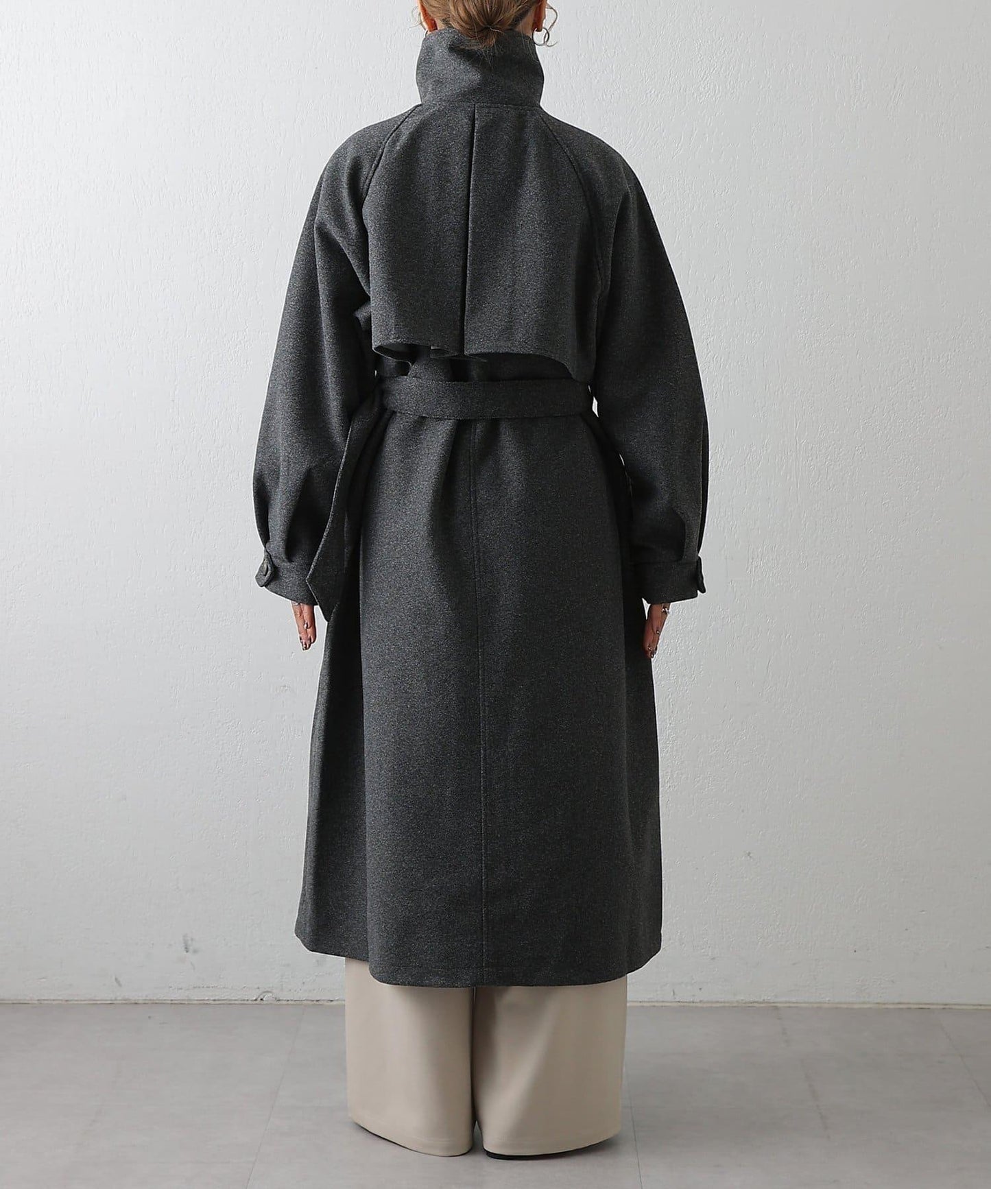 2WAY翻領單排扣長款大衣