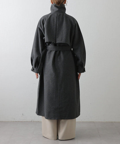2WAY翻領單排扣長款大衣