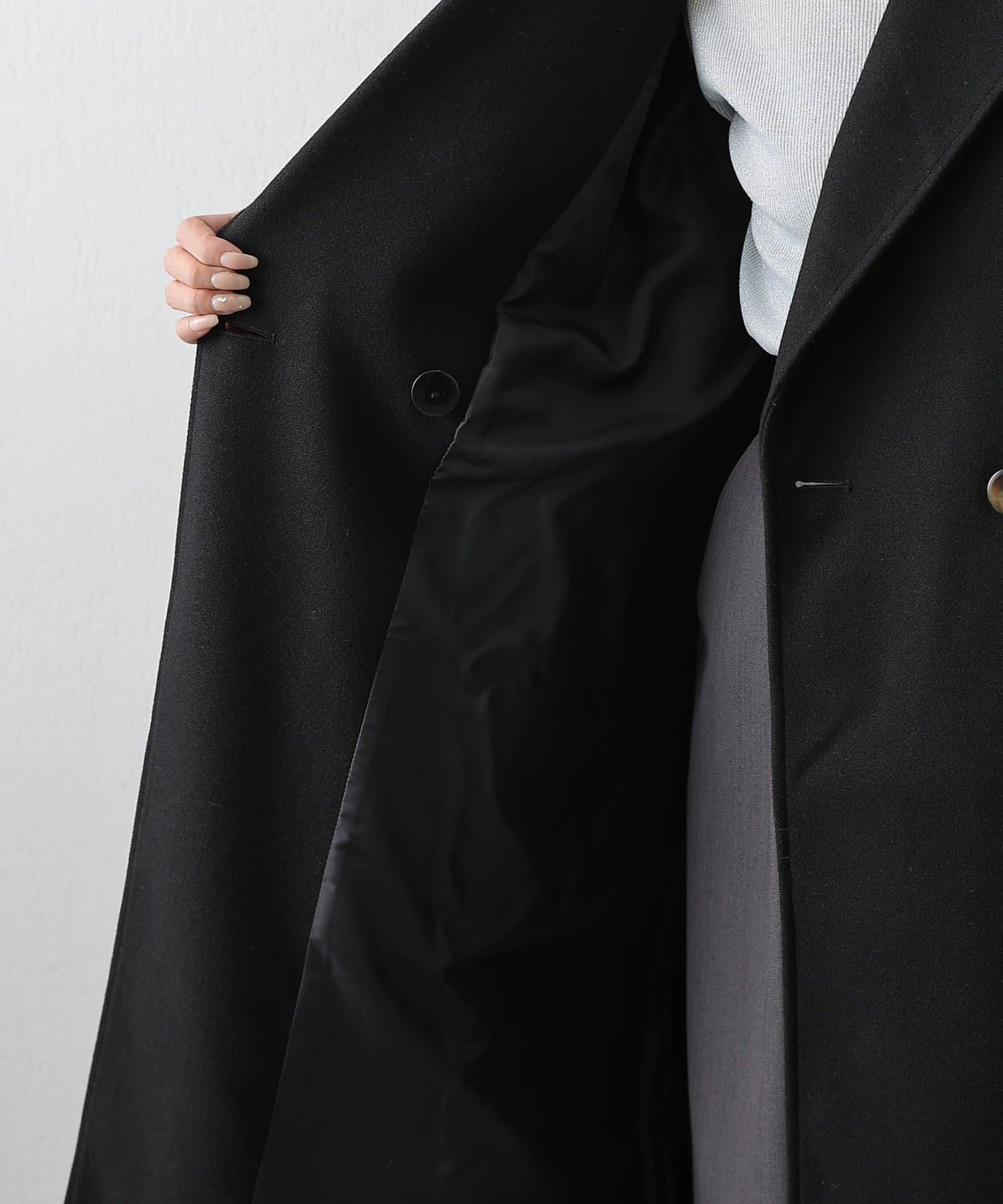 莫薩輕質雙面長款大衣