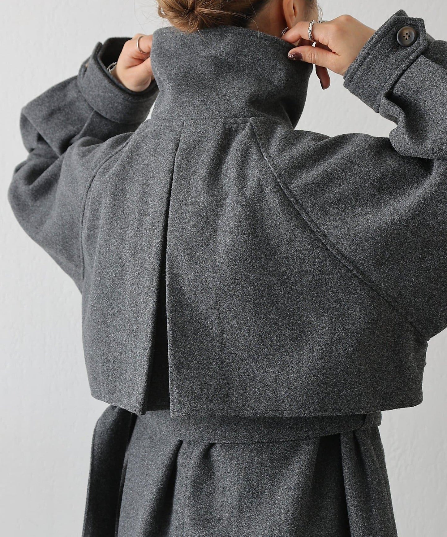 2WAY翻領單排扣長款大衣