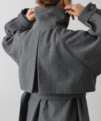 2WAY翻領單排扣長款大衣