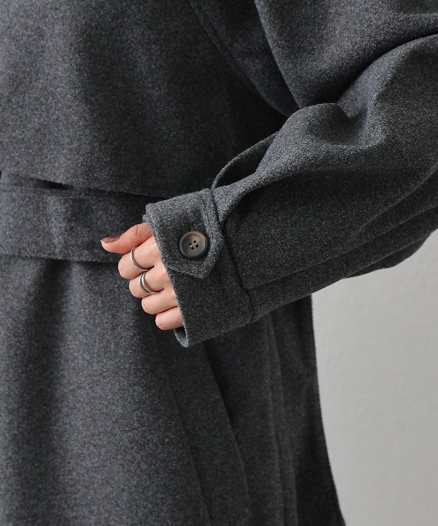 2WAY翻領單排扣長款大衣