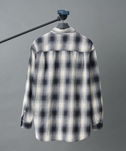 重磅雙口袋格子襯衫