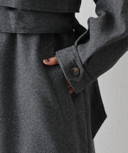 2WAY翻領單排扣長款大衣