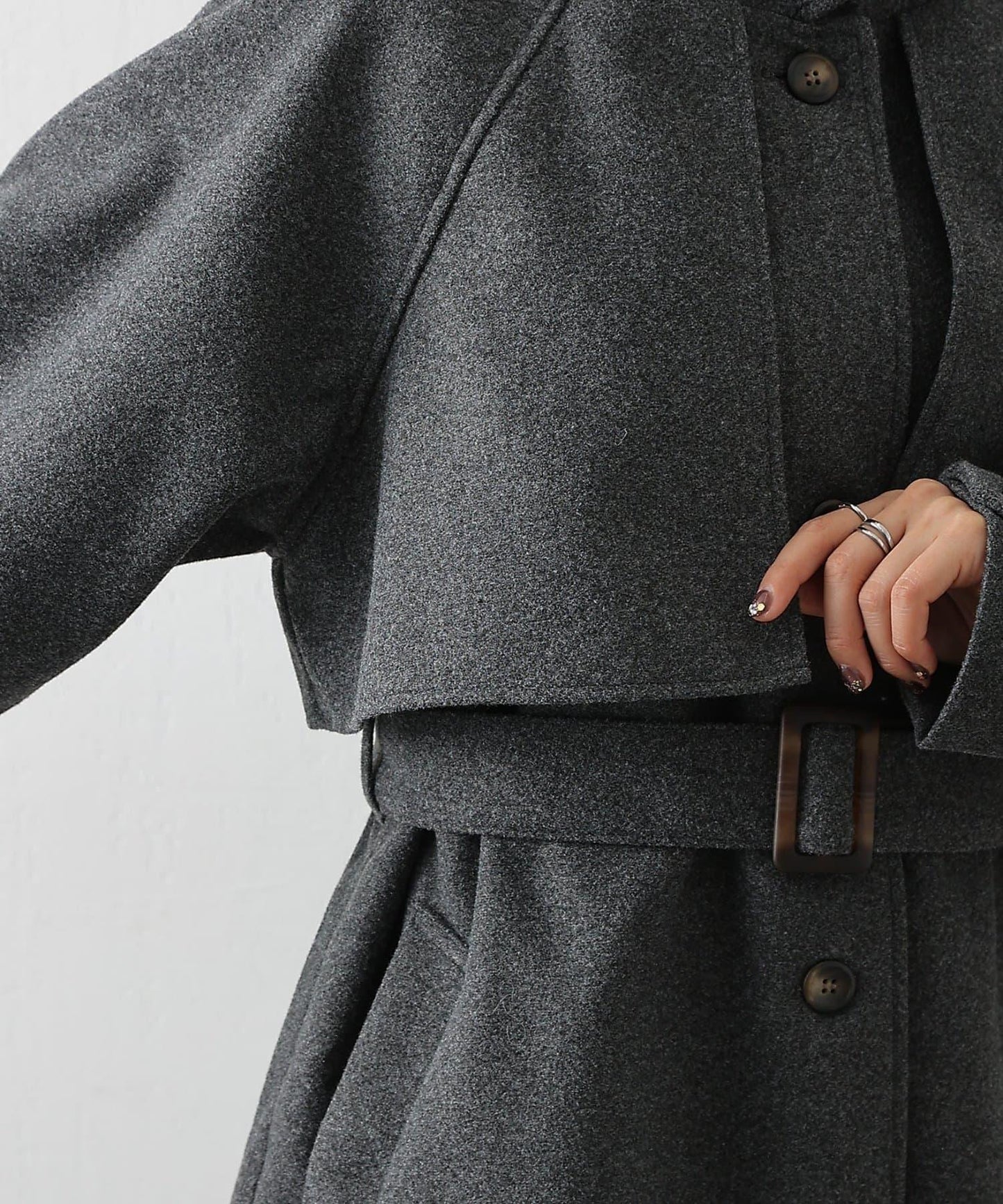 2WAY翻領單排扣長款大衣