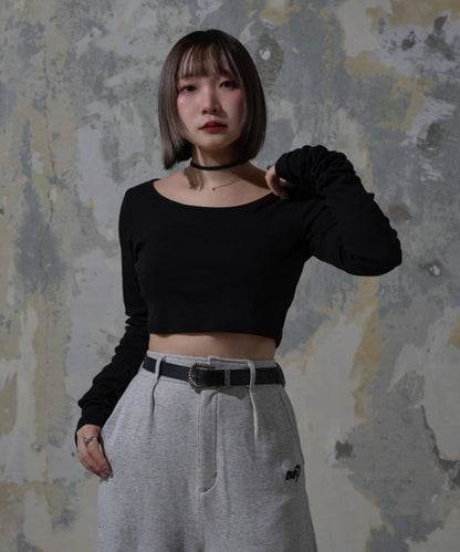 【Mavie..7】帶胸墊內搭長袖T恤