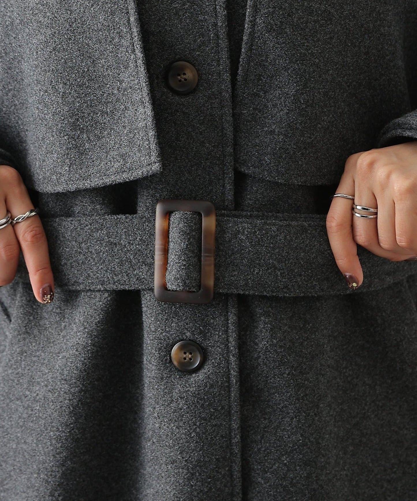 2WAY翻領單排扣長款大衣