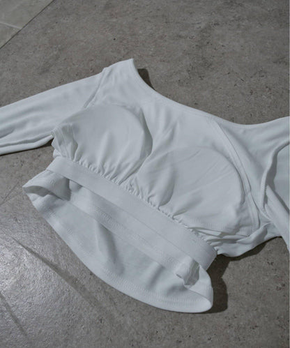 【Mavie..7】帶胸墊內搭長袖T恤