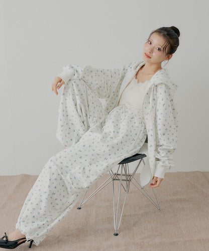 花卉圖案寬鬆衛衣