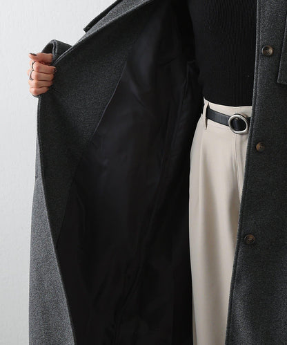 2WAY翻領單排扣長款大衣