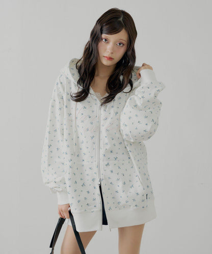 花卉圖案寬鬆衛衣