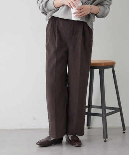 內加絨燈芯絨褶皺長褲