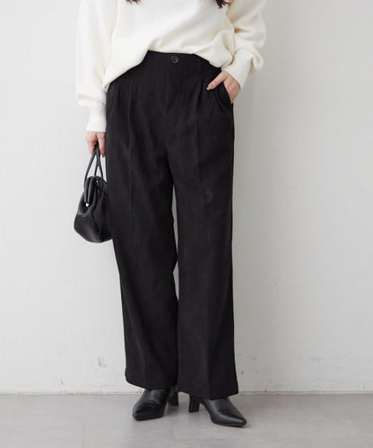 內加絨燈芯絨褶皺長褲