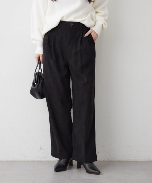 內加絨燈芯絨褶皺長褲