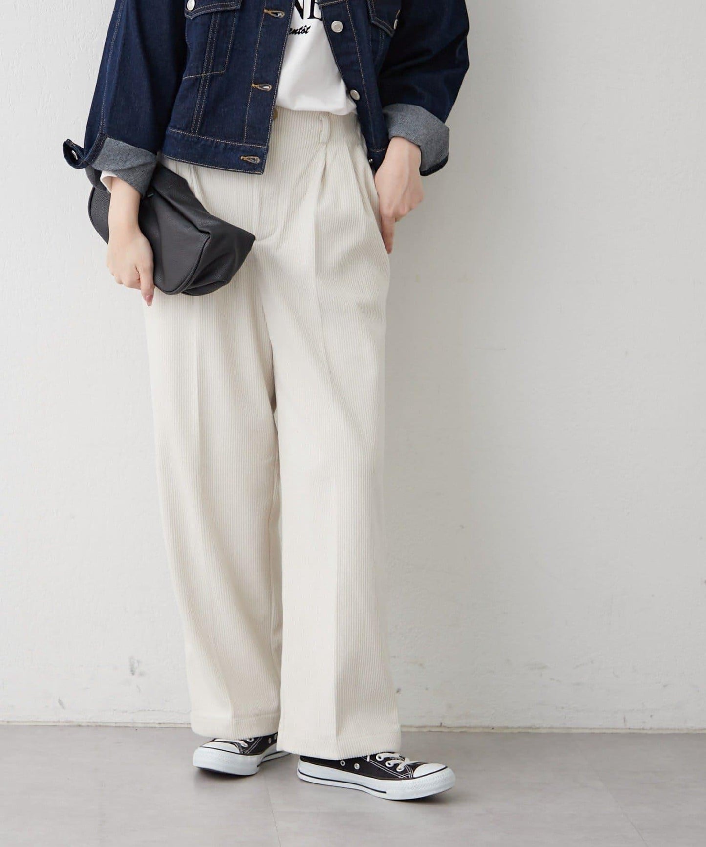 內加絨燈芯絨褶皺長褲