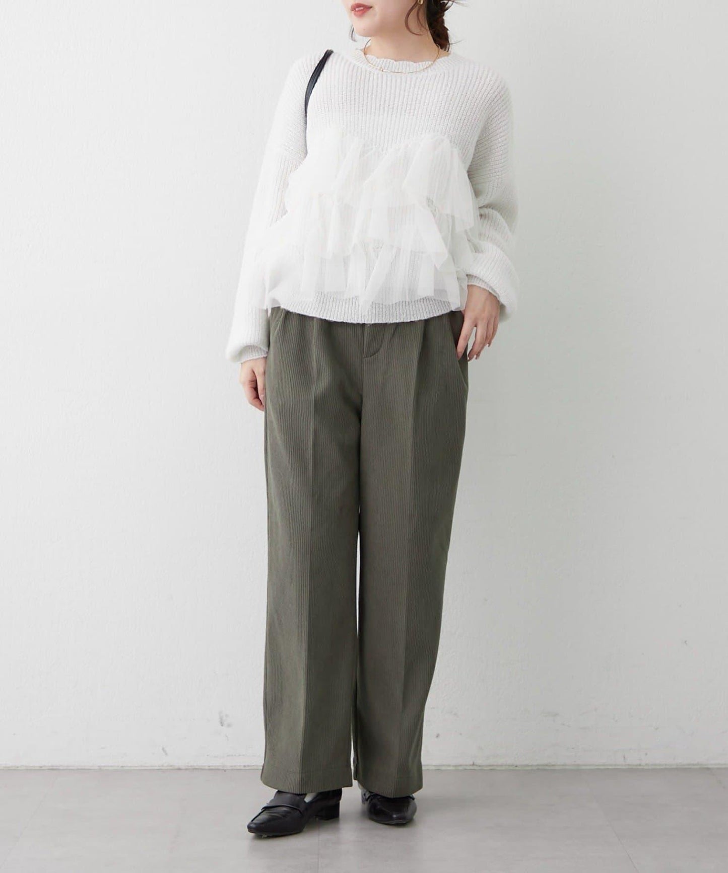 內加絨燈芯絨褶皺長褲