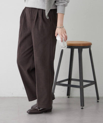 內加絨燈芯絨褶皺長褲