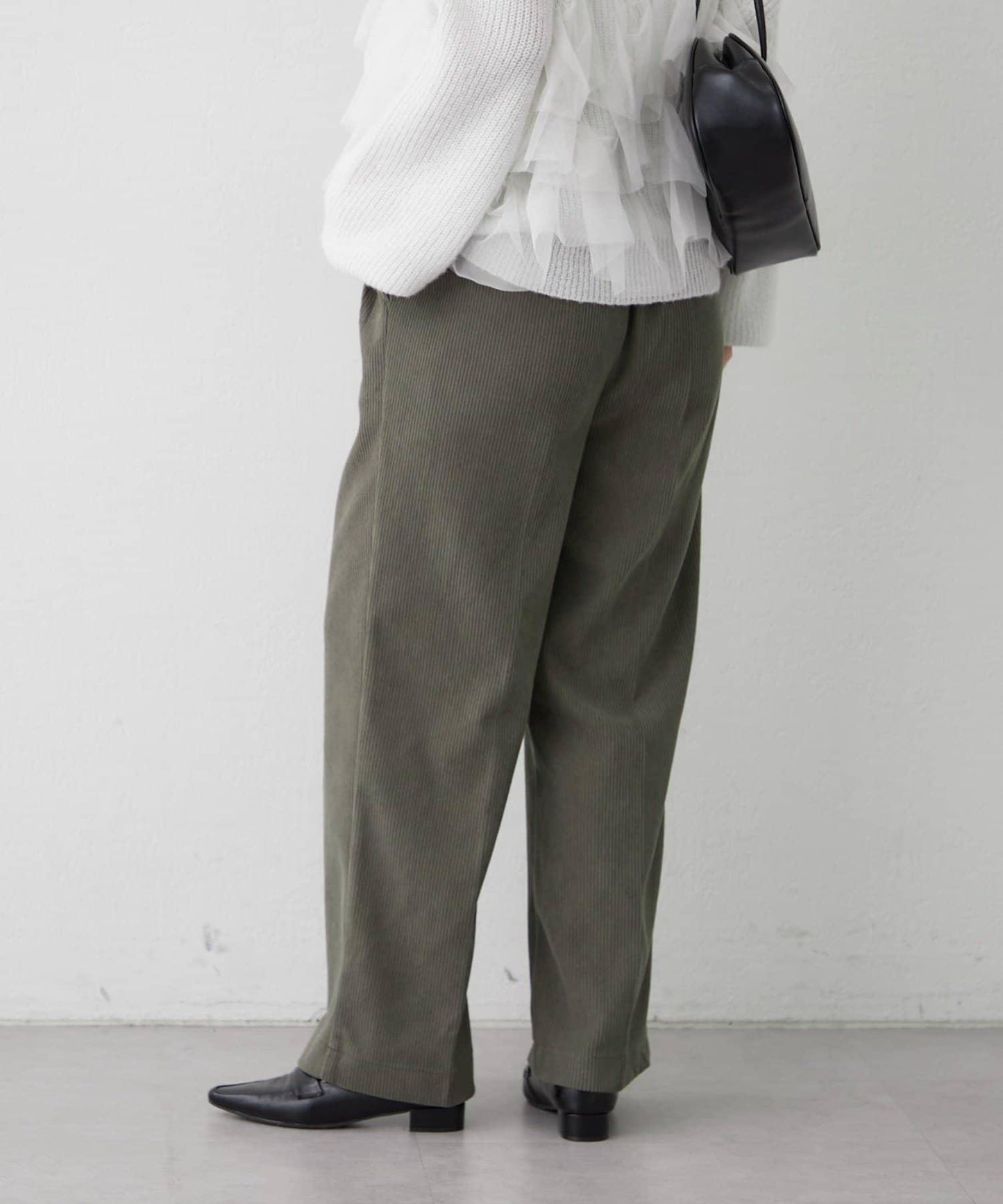 內加絨燈芯絨褶皺長褲