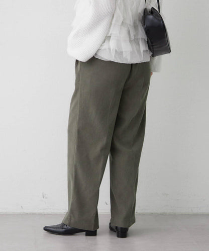 內加絨燈芯絨褶皺長褲