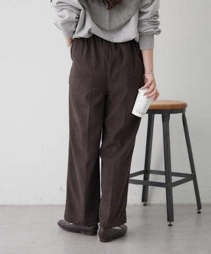 內加絨燈芯絨褶皺長褲