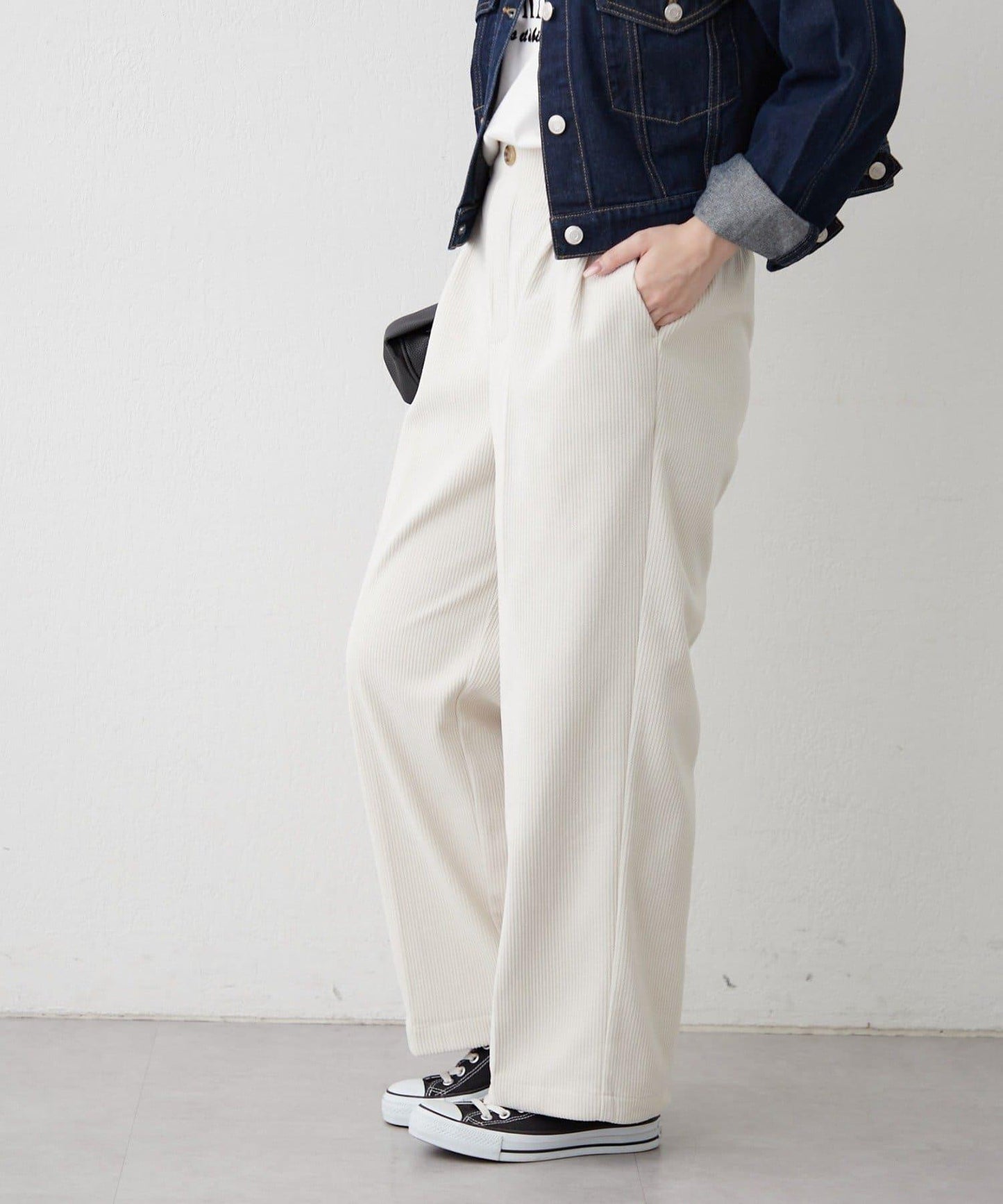 內加絨燈芯絨褶皺長褲