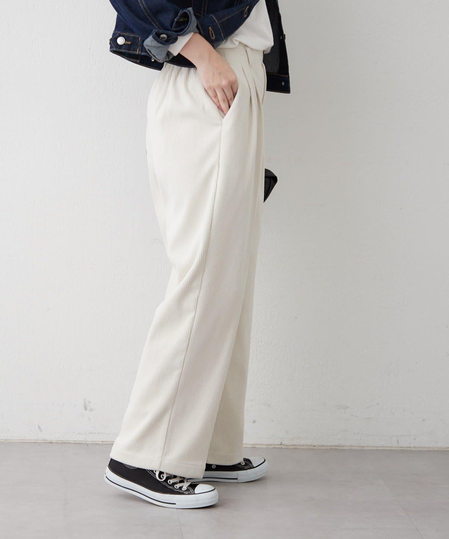 內加絨燈芯絨褶皺長褲