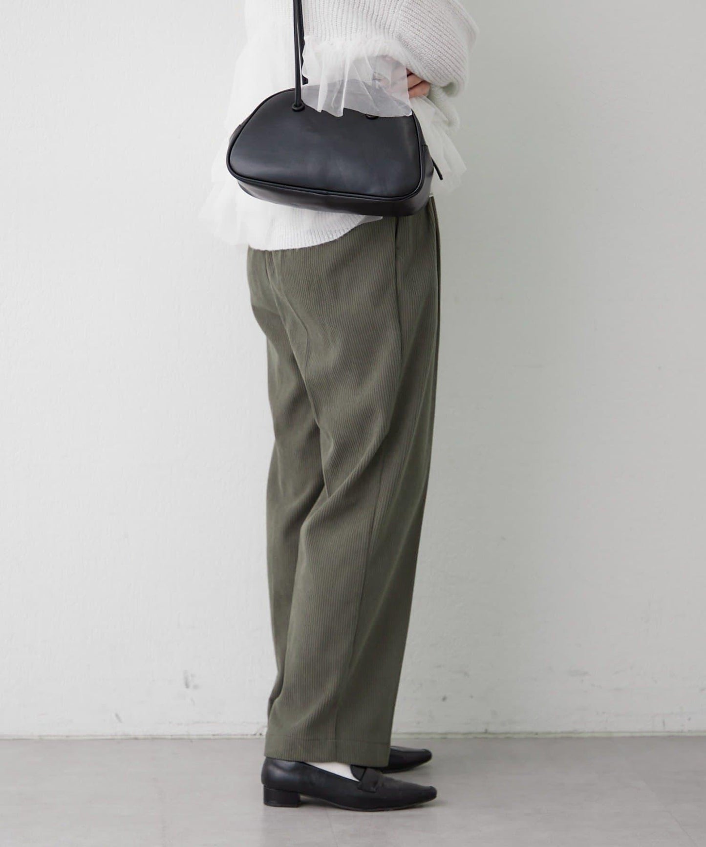 內加絨燈芯絨褶皺長褲