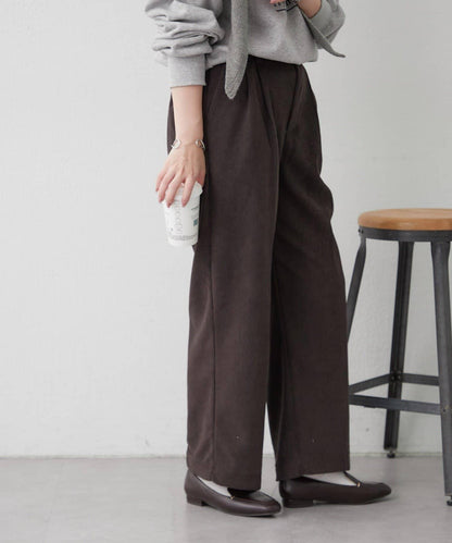 內加絨燈芯絨褶皺長褲