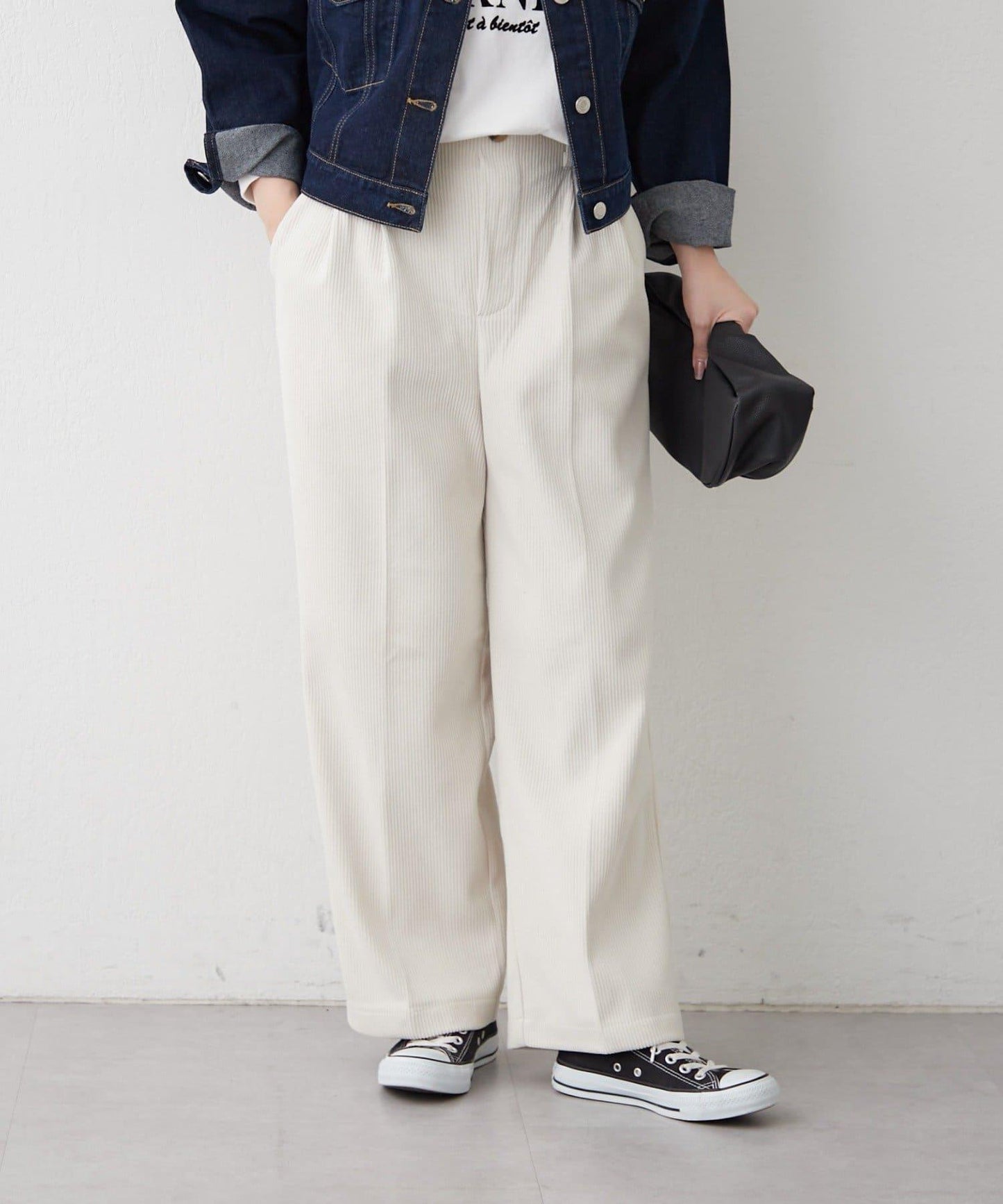 內加絨燈芯絨褶皺長褲