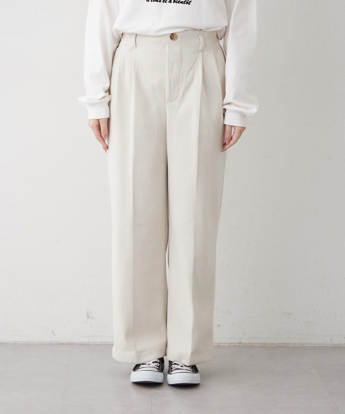 內加絨燈芯絨褶皺長褲