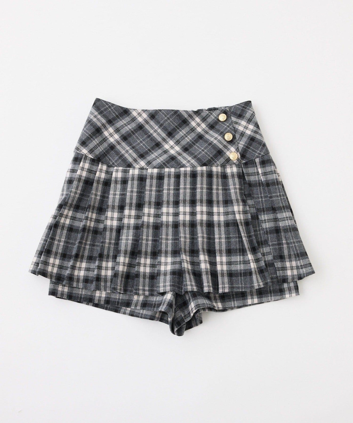 金ボタンプリーツスカート