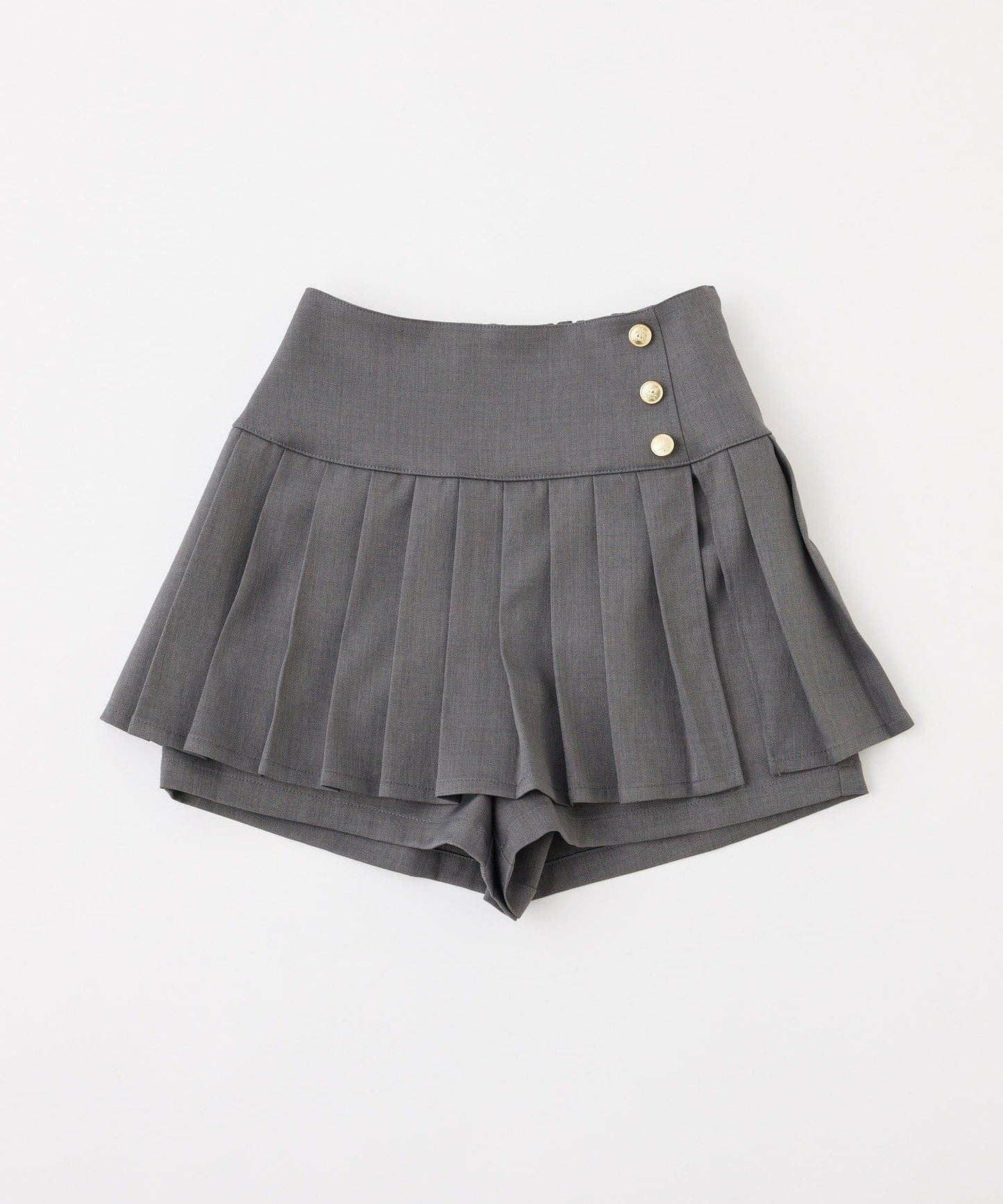 金ボタンプリーツスカート