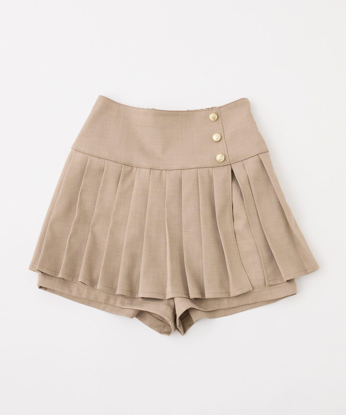 金ボタンプリーツスカート