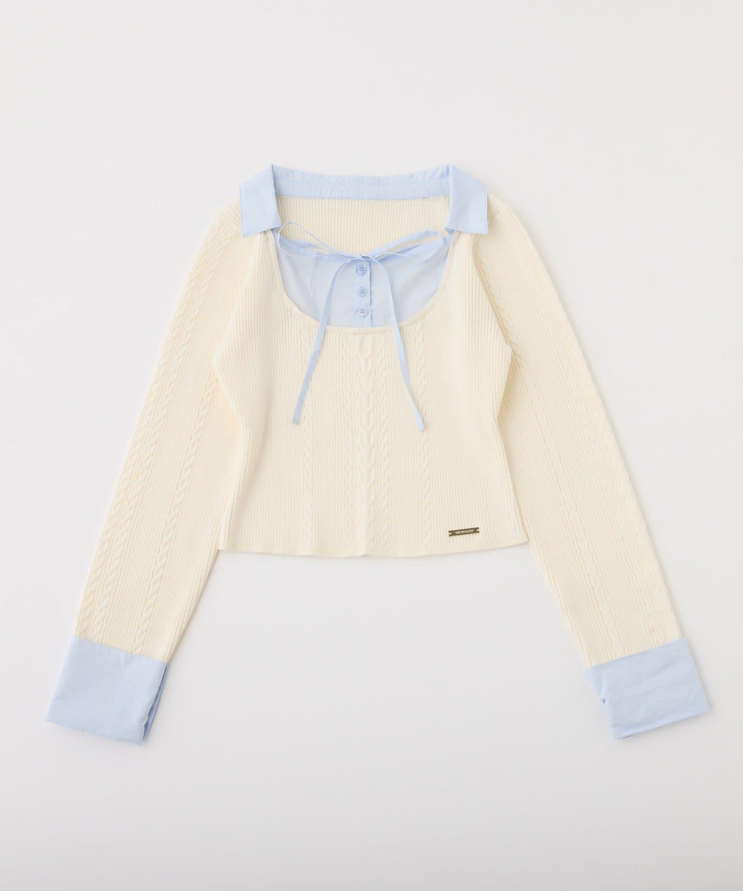 襯衫拼接針織衫