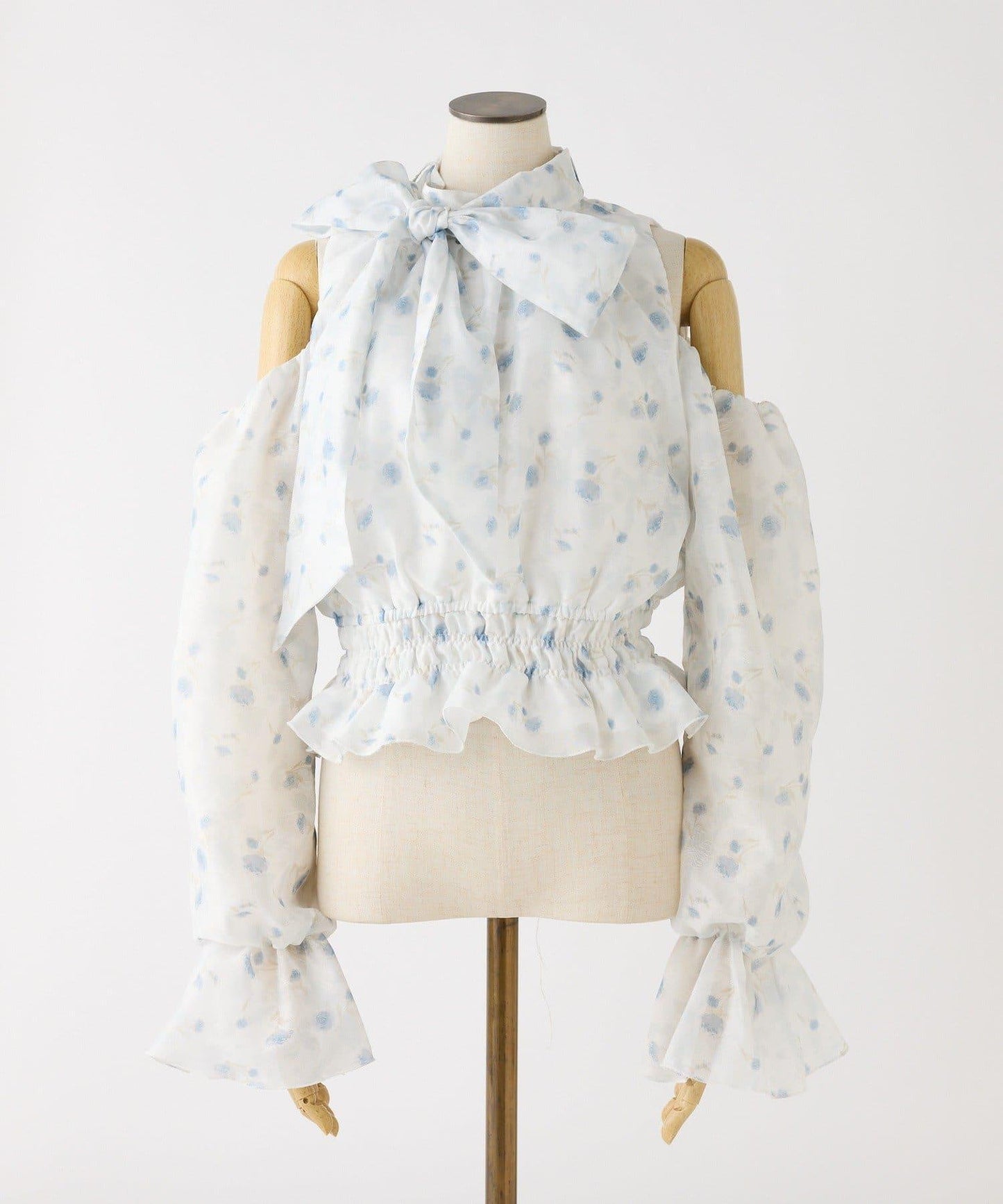 美式無袖蝴蝶結透視襯衫