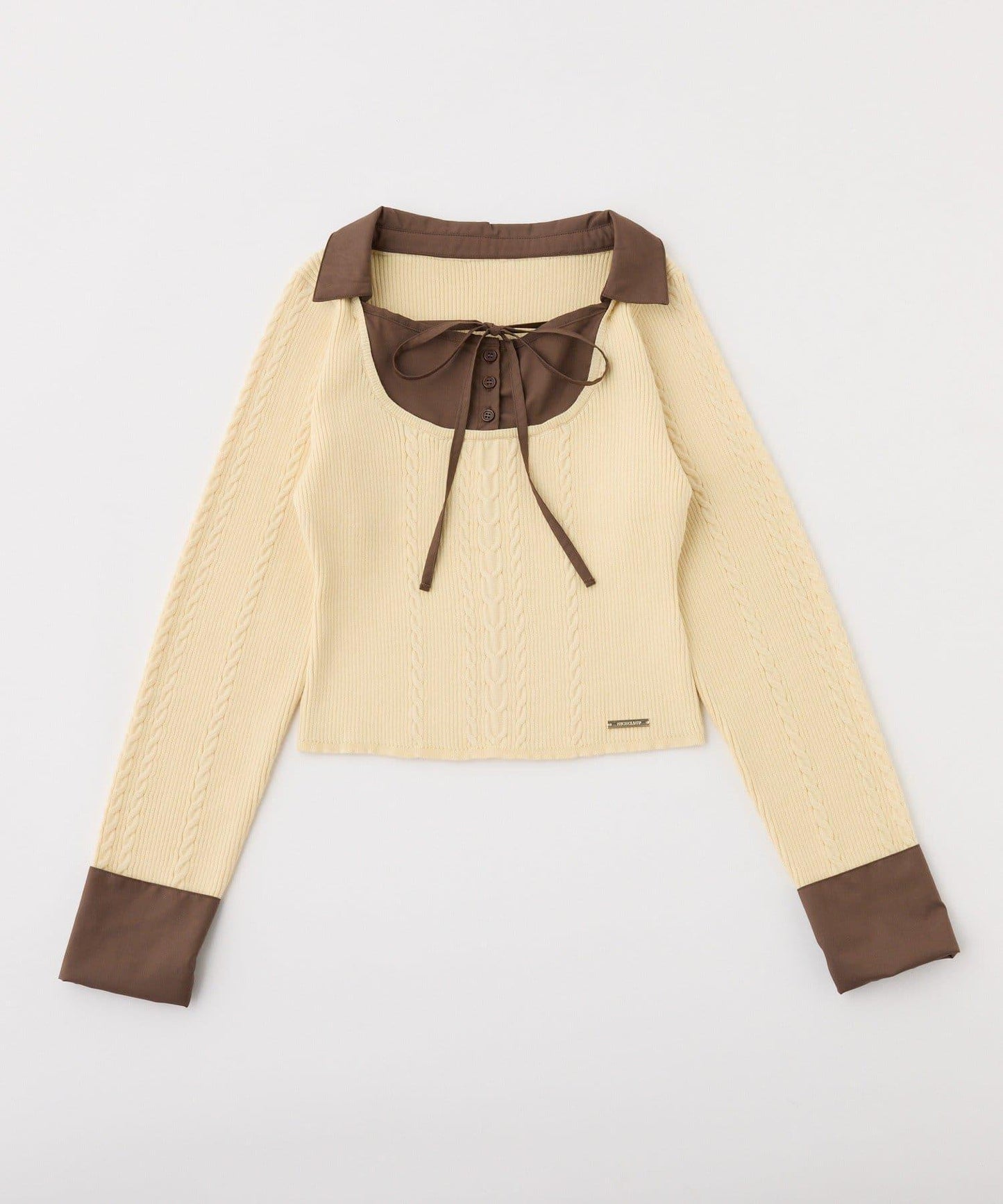 襯衫拼接針織衫